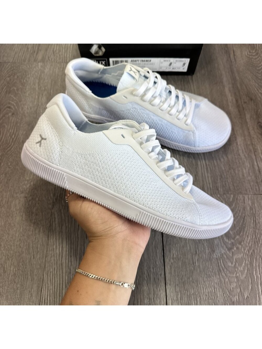 Flux Adapt Trainer Barefoot Triple White Knit White Sole ATWW-0010 Men 9 Wome 10